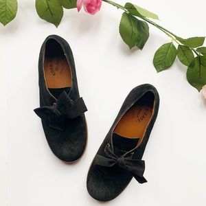 Kork-Ease | Black Beryl Suede Bow Slip On Oxfords